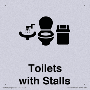 Toilets: Stalls and Wash Basin with Sanitary Bin